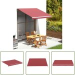 The living store - tissu de remplacement pour auvent bordeaux rouge 3x2, 5 m - tissus d'ombrage - auvent ...