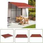 The living store - tissu de remplacement pour auvent orange et marron 4, 5x3, 5 m - tissus d'ombrage ...