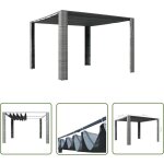 The living store - tonnelle et toit r�sine tress�e 300x300x200cm gris / anthracite - abri solaire - tonnelle ...