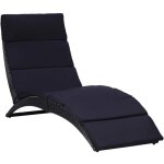The living store - transat avec coussin r�sine tress�e noir - chaise longue - transat - mobilier de jardin ...