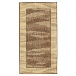Thedecofactory - cottage - tapis ext�rieur int�rieur r�versible ondes abstraites beige - marron 110x60 ...