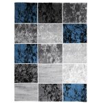 Thedecofactory - metro - tapis ext�rieur int�rieur � motifs cubes bleu 200x290