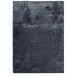 Thedecofactory - siberie - tapis salon imitation fourrure extra - doux gris fonc� gris fonc� 160x230