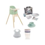 Thermobaby - chaise haute volutive en rehausseur de chaise + coffret vaisselle + botes de conservation ...