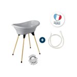 Thermobaby - kit baignoire vasco gris charme : baignoire + pieds + tuyau de vidange