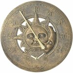 Thermomtre extrieur horloge vintage mur horloge de station de dcoration rtro suspendu horloge motif ...