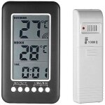 Thermomtre interieur exterieur sans fil avec horloge numrique station meteo sans fil avec capteur extrieur, ...