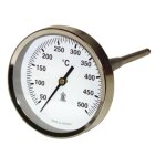 Thermomtre rond de fume  80mm, capillaire 200mm, 0 / 500c - diff