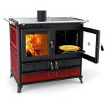 Thermorossi - cuisini�re � bois en c�ramique viola evo 12. 1 kw bordeaux - sans barre lat�rale
