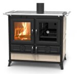 Thermorossi - cuisini�re � bois en c�ramique viola evo 12. 1 kw ivoire - sans barre lat�rale