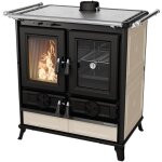 Thermorossi - cuisinire  bois en cramique violetta evo 8. 2 kw ivoire - sans barre latrale