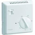 Thermostat ambiance lectronique saillie chauffage lectrique avec entre fil pilote 230v hager 25513 ...