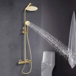 Thermostat de douche dor, ensemble de douche, ensemble de douche mural avec robinet, colonne douche ...