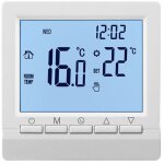 Thermostat mural intelligent avec cran lcd pour chauffage au sol - rtroclairage bleu - clairage blanc ...