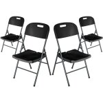 Thinia home - lot de 4 chaises pliantes avec poignée 47x58x87cm Thinia home - lot de 4 chaises pliantes avec poignée 47x58x87cm