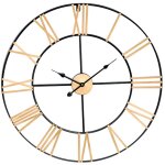 Thinia home - horloge murale vintage noir / bronze �60cm