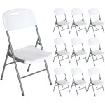 Thinia home - lot 10 chaises pliantes avec poign�e 47x58x87cm