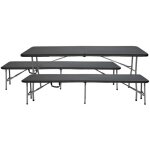 Table pliante avec 2 bancs 180cm restauration thinia home