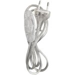 Cordon �lectrique translucide avec interrupteur et fiche 2 p�les l. 1m50 tibelec