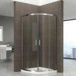 Tiby cabine porte de douche coulissante h 190 cm 1 / 4 de cercle chrom verre transparent 90 x 90 cm ...