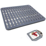 Tigrezy - 32. 5x28. 7x1. 1cm, gris? tapis de fond d'�vier en silicone ou prot�ge �vier - petit format ...