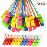 Tigrezy 72 sifflets en plastique color�s, sifflet de l'entra�neur avec cordons pour les �v�nements sportifs, ...