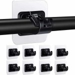 Tigrezy lot de 8 supports de tringle  rideau tige de rideau sans forage support de barre de rideau auto ...