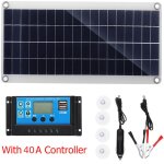 Tigrezy - kit de panneau solaire monocristallin portable 300w 12v avec 40a controleur charge solaire ...