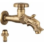 Tigrezy - robinet d�arrosage en bronze avec poign�e rotative raccord mural 1 / 2 et rosace