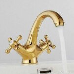 Tigrezy - robinet mitigeur  deux poignes pour lavabo de salle de bain retro mitigeur lavabo vintage ...