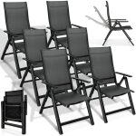 Tillvex chaise de jardin haut de gamme, 6 pièces, noire, pliable, en aluminium chaise à dossier haut ... Tillvex chaise de jardin haut de gamme, 6 pièces, noire, pliable, en aluminium chaise à dossier haut ...
