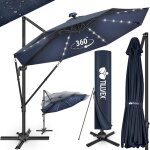 Tillvex parasol haut de gamme en aluminium 330 cm bleu marine + housse et pare - vent parasol déporté ... Tillvex parasol haut de gamme en aluminium 330 cm bleu marine + housse et pare - vent parasol déporté ...