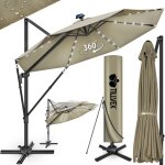 Tillvex parasol haut de gamme en aluminium 330 cm marron + housse et pare - vent parasol déporté 6 positions ... Tillvex parasol haut de gamme en aluminium 330 cm marron + housse et pare - vent parasol déporté 6 positions ...