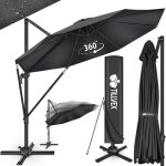 Tillvex parasol haut de gamme en aluminium anthracite 330 cm + housse et pare - vent parasol d�port� ...