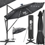 Tillvex parasol haut de gamme en aluminium anthracite 330 cm + housse et pare - vent parasol déporté ... Tillvex parasol haut de gamme en aluminium anthracite 330 cm + housse et pare - vent parasol déporté ...