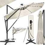 Tillvex parasol haut de gamme en aluminium beige 330 cm + housse et pare - vent parasol déporté 6 positions ... Tillvex parasol haut de gamme en aluminium beige 330 cm + housse et pare - vent parasol déporté 6 positions ...