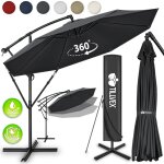 Tillvex parasol d�port� beige hexagonale 350 cm avec manivelle pare - soleil avec pied protection uv ...