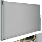 Tillvex store lat�ral 180 x 300 cm gris extensible et opaque brise - vue pour balcon, jardin et terrasse ...