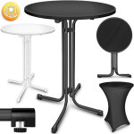 Tillvex table de bar gastro pliante �80 cm noire table de bistrot enti�rement mont�e table ronde pliante ...