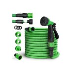 Tillvex - tuyau flexible 30m, vert - tuyau d'arrosage flexible extensible