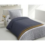 Home linge passion - parure de couette 2 pieces coton 57 fils bleu 140x200 cm - tilt