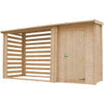 Timbela - abri de jardin 1, 1 m2 + abri à bûches 3. 8 m3 ? extérieures h199 x 348 x 146 cm - chalet pour ... Timbela - abri de jardin 1, 1 m2 + abri à bûches 3. 8 m3 ? extérieures h199 x 348 x 146 cm - chalet pour ...
