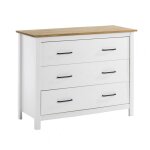 Tina - commode 3 tiroirs bois cir coloris blanc
