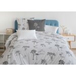 Home linge passion - parure de couette 3 pieces coton 57 fils gris 220x240 cm - tinghir
