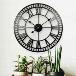Horloge de jardin r�sistante aux intemp�ries - r�tro - chiffres romains - vintage - simple - art en fer ...