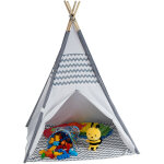 Tipi enfant, tente de jeu intrieur, wigwam, pour petits indiens, h x l x p 150 x 120 x 120 cm, blanc ...