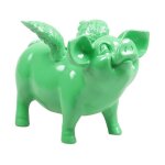 Tirelire cochon avec ailes en rsine 14 x 25 x 15 cm