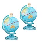 Tirelire formant un globe, lot de 2, pour conomiser, carte du monde, en anglais, h x l x p: 16, 5 x ...