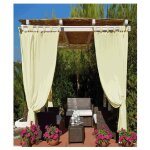 Tissu de rideau pour gazebo 140x270 cm en coton cre'me avec passants et boutons de type lux fabrique's ...