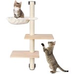 Tlgreen - arbre � chat mural 104 cm, petit arbre � chat dolomite, avec hamac et 2 plateformes, meuble ...